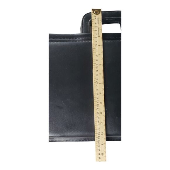 Attaché Organizer Briefcase Expandable Black Vinyl Retractable Handles Portfolio - Picture 7 of 8
